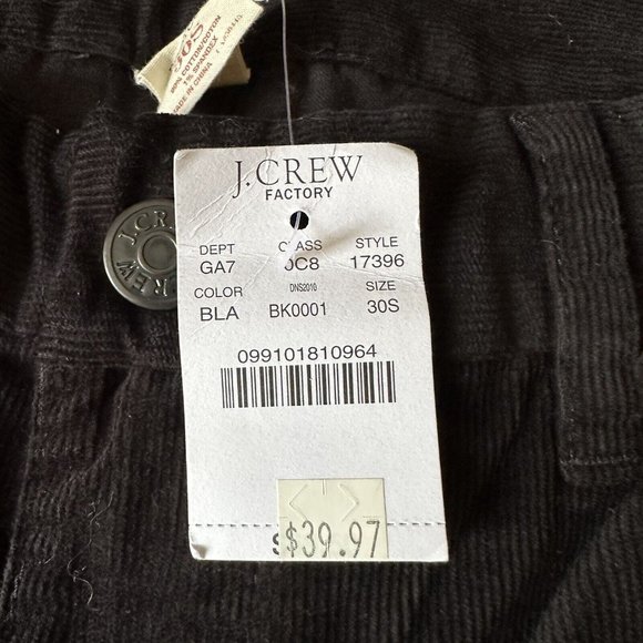 J Crew Pants Womens 30S (32x31) Bootcut Corduroy Black NWT Mid Rise - Picture 4 of 14